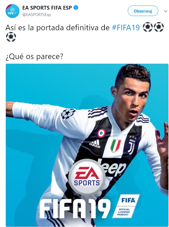 OFICJALNIE! Nowa okładka gry FIFA 19... :D